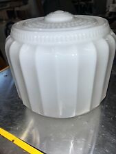 Vintage Art Deco Milk Glass fluted  Light Shade Globe