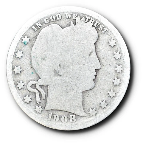 1908-S Barber Quarter Silver 25C Cover