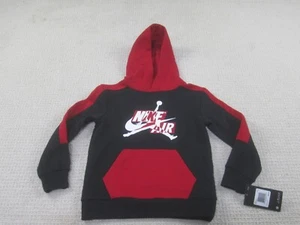 Nike Sweatshirt Boys Medium 5-6 Yrs Black Red Jumpman Pullover Hoodie Fleece NWT - Picture 1 of 9