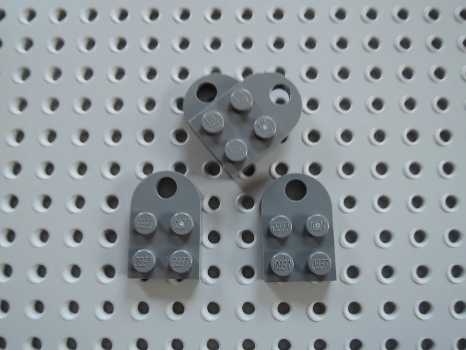 LEGO 4 x Kupplung Platte 3x2 abgerundet mit Loch 3176 Herz neu dunkelgrau  - Bild 1 von 1