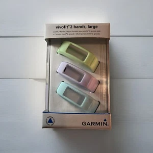 NUOVO Garmin Vivofit 2 Cinturini di Ricambio Confezione da 3 Taglia Large Verde Lavanda Blu - Foto 1 di 4