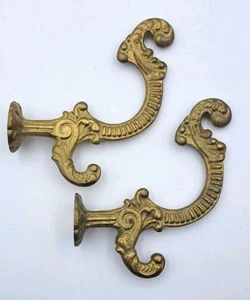 Antiguo Ganchos Sombrero o Perchero Salón Árbol Latón Reproducción Hardware Par  - Imagen 1 de 11