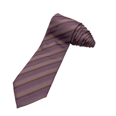 Corbata de cuello ANGELO ROSSI para hombre púrpura azul a rayas Repp clásica diseñada en Italia Foto 1 de 4