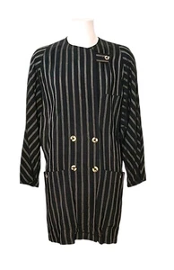 Robe tunique rayée vintage arty chic aventura L - Bild 1 von 17