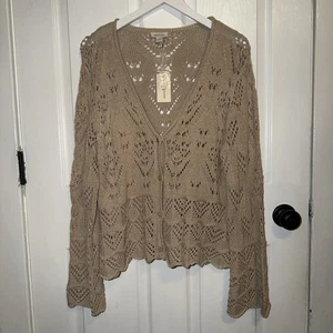 NEU Sundance Katalog Knopfleiste Häkel Beige Pullover Boho L Landhaus Strick - Bild 1 von 6