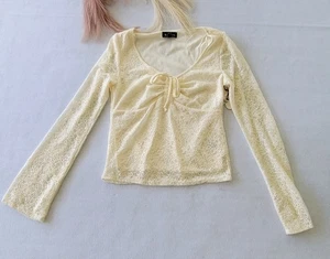 Self Esteem Women's LongSleeve  Blouse Size Medium   Light Beige  - Picture 1 of 7