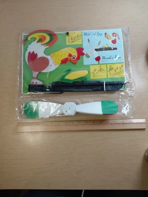 Vintage Caprichoso Remolino A Gig Veleta Meteorológica con Gallo - Nuevo - 17" L / 10" H Foto 1 de 4