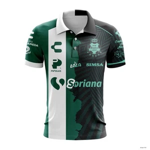 LIGA MX Club Santos Laguna Custom 2025 Home Mix Away Design Polo For Men's - Picture 1 of 5