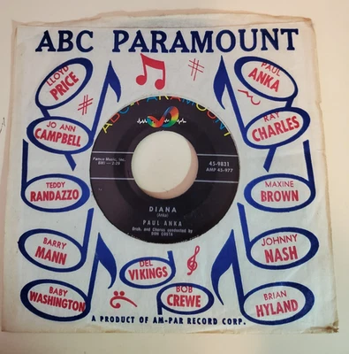 Paul Anka  DIANA /  DON'T GAMBLE WITH LOVE (ROCK 45) #9831 PLAYS VG+ TO VG++ - Image 1 of 4
