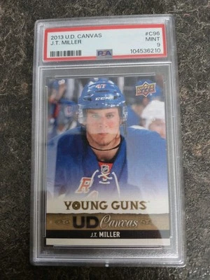 2013-14 Upper Deck Series 1 UD Canvas Young Guns PSA 9 J.T. Miller Card# C96 - Image 1 of 2