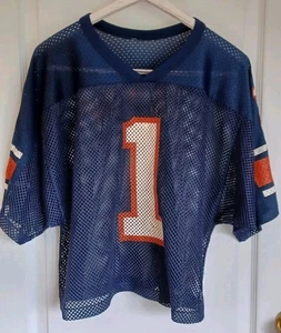 VTG 80s UNIVERSITY OF ILLINOIS "1" DOUBLE-SIDED V-NECK MESH FOOTBALL JERSEY - Picture 1 of 11