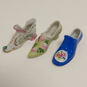 Vintage Konvolut 3 Miniatur Porzellan Keramik Schuhe Made in Germany - Bild 1 von 13