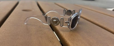 Silver and clear frame  Versace Medusa Biggie Sunglasses preowned glasses only - Image 1 of 4