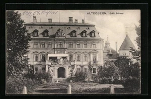 Ansichtskarte Altdöbern, Gräfliches Schloss mit Vorgarten - Picture 1 of 2