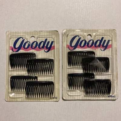 GOODY Black Hair Kant-Slip Tuck Side Combs 4-Pack 1.75” New 1993 USA (2 Sets)103 - Image 1 of 4