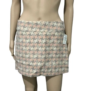 NEW Vintage Neiman Marcus Ann Louis Roswald Pastel Houndstooth Mini Skirt 10 - Picture 1 of 8