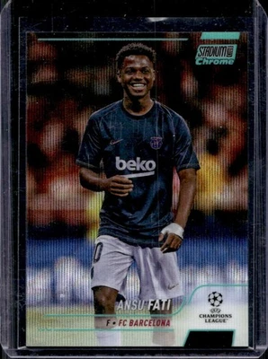 2021 Stadium Club Chrome UEFA Ansu Fati Aqua Wave Refractor #/250 Barcelona - Image 1 of 2