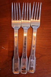SET 3 DINNER FORKS Godinger FAIRMONT COSMO Stainless 18/10  Silverware Flatware - Picture 1 of 4