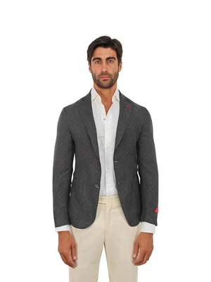 $5500 ISAIA NAPOLI "MARADONA 10" Gray Hand Sewn Jacket Sport Coat 100% Silk - Image 1 of 4