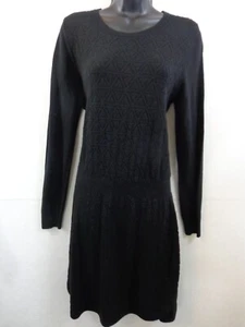 Ann Taylor Loft Sweater Dress Women M Black Wool Cashmere Blend Long Sleeve New - Picture 1 of 14