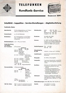 Manual de servicio instrucciones para Telefunken Bajazzo 3091 - Imagen 1 de 1