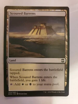 MTG Magic The Gathering Card Scoured Barrens Land Eternal Masters 2016 - Image 1 of 2