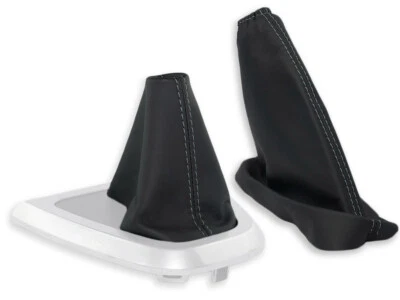 FREELANDER 2 automatico CUFFIA LEVA CAMBIO FRENO A MANO VERA PELLE FILO GRIGIO - Image 1 of 4