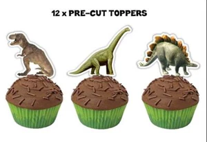 Dinosaurs Jurassic World Pre-cut Edible Wafer Cupcake Toppers Images #523 - Picture 1 of 2