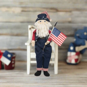 Primitive Folk art Americana Patriotic 4th of July Santa Doll Joe Spencer 21" - Picture 1 of 2