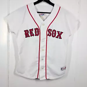 Camiseta de Colección Majestic Boston Red Sox Juvenil L-XL Logo MLB Bordado Blanco Rojo - Imagen 1 de 11