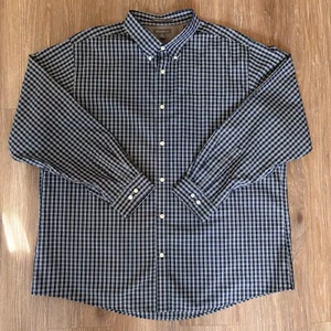 Eddie Bauer Men’s Wrinkle-Free Relaxed Fit Oxford Cloth Blue Plaid Size 2XL NICE - Picture 1 of 7