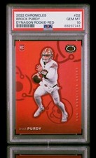 2022 chronicles #D2 brock purdy rc; red dynagon /99 prizm  PSA 10 ☆ COLOR MATCH