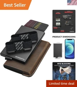 Minimalist Pop-Up Aluminum Wallet with RFID Protection & 14+ Card Capacity - Picture 1 of 8