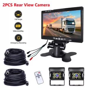 Monitor vista posteriore LCD 7" HD + fotocamera di backup sistema di visione notturna per camper camion - Foto 1 di 10