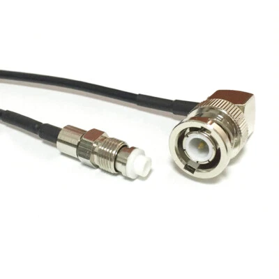 BNC male right angle to FME Female jack RF jumper cable RG174 20cm 8inch NEW - Image 1 of 4