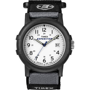 Timex T49713, Men's "Expedition Camper" Black Wrapstrap Watch, Indiglo, Date