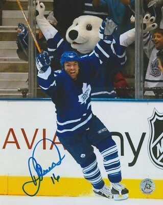 Darcy Tucker Toronto Maple Leafs Celebration w/ Carlton Autographed 8x10 Photo - Image 1 of 4
