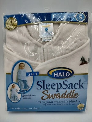 Saco de Dormir Halo Envoltura Micro Polar Manta Crema Bebé 3-6 Mos Bordado NUEVO Foto 1 de 4