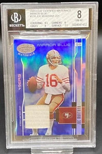 2003 BLATTMATERIAL SPIEGEL BLAU JOE MONTANA 49ERS BGS 8 SERIE #ED 46/50 - Bild 1 von 2