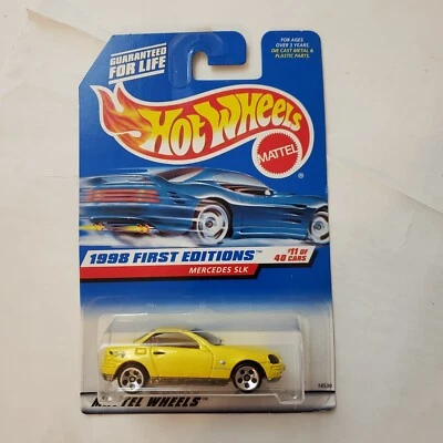 1997 Hot Wheels #646 First Editions Mercedes SLK Yellow w/5 Sp-Variant Malaysia - Image 1 of 4
