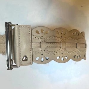 Betsy Johnson Belt. Sz M/L Faux Leather. Elastic Cutouts. Animal Print NWOT - Picture 1 of 8