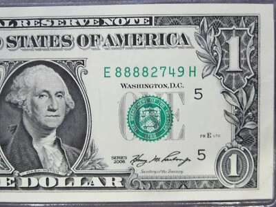 $1 2006 federal reserve note  LUCKY serial number  27-107 - Image 1 of 4