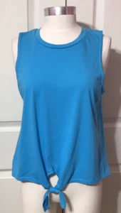FIFTH SUN Blue Soft Knit Tie Front Tank Top NWT Size L - Picture 1 of 4