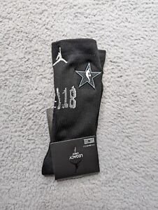 Jordan Dri-Fit Athletic Crew Socks Mens 9-11 Black NBA All Star Logo Basketball