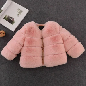 UK Kids Girls Newborn Baby Faux Fur Cloak Thick Parka Warm Coat Jacket Outerwear - Picture 1 of 17
