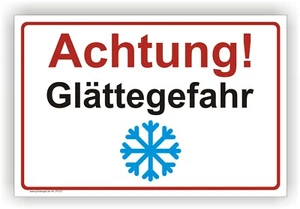 Achtung Glättegefahr Hinweis Warnschild Hinweisschild P0107 - Bild 1 von 3