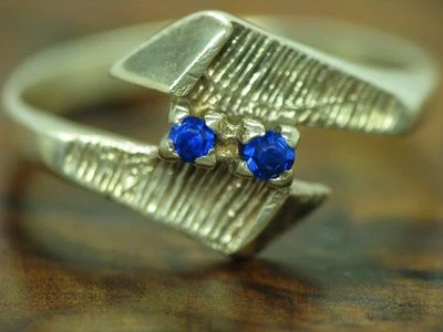 925 Argento Sterling Anello Con Sint. Spinello Ricoperto / Vero / Rg 49/1,9g - Immagine 1 di 3