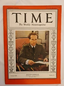 1937 Nov 22 TIME Belgium's Leopold III Give humanity not words but proofs (CP5) - Picture 1 of 3