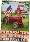 Farm Family Country Barn Tractor July 4Th American Patriotic Garden 12  18
