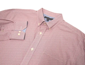 Banana Republic Mens Shirt L Soft Wash Tailored Slim Pink Geo Long Sleeve Button - Picture 1 of 5